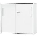 Schäfer Shop Select Armario auxiliar/superior de puertas correderas SET UP, 2 AA, An 800 x P 420 x Al 726 mm, blanco/blanco 