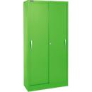 Schäfer Shop Select Armario de puertas correderas, 5 alturas de archivo, An 1200 mm, verde manzana RAL 6018