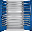 Schäfer Shop Select Armoire à bacs, 10 étagères, sans équipement, L 1200 x P 500 x H 1935 mm, acier, aluminium blanc/bleu enzyme
