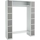 Schäfer Shop Select Armoire à casiers, avec étagère à chapeaux et tringle à vêtements, 2 x 6 compartiments, L 1735 x P 500 x H 1950 mm, gris clair/gris uni