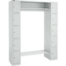 Schäfer Shop Select Armoire à casiers, avec étagère à chapeaux et tringle à vêtements, L 1565 x P 500 x H 1950 mm, gris clair/gris clair 