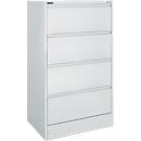 Schäfer Shop Select Armoire à dossiers suspendus MS iCONOMY, acier, 2 rangées, bacs fermés, l. 780 mm, gris clair RAL 7035