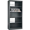 Schäfer Shop Select Armoire à étagères MS, 5 HC, L 800 x P 400 x H 1935 mm, tôle d'acier, gris basalte