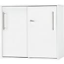 Schäfer Shop Select Armoire à portes coulissantes à poser/relever Start Off, à hauteur de table, verrouillable, L 800 x P 420 x H 726 mm, blanc/blanc 