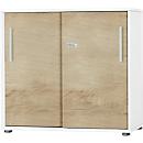 Schäfer Shop Select Armoire à portes coulissantes SET UP, verrouillable, 2 hauteurs de classeur, blanc/chêne 