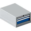 Schäfer Shop Select Armoire à tiroirs 18-27, 2 tiroirs (H 50/100mm), jusqu'à 200 kg, L 411 x P 572 x H 250 mm, bleu gentiane/aluminium blanc