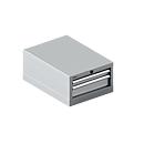 Schäfer Shop Select Armoire à tiroirs 18-27, 2 tiroirs (H 50/100mm), jusqu'à 75 kg, L 411 x P 572 x H 250 mm, aluminium blanc/aluminium blanc