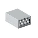 Schäfer Shop Select Armoire à tiroirs 18-27, 2 tiroirs (H 75/75mm), jusqu'à 75 kg, L 411 x P 572 x H 250 mm, aluminium blanc/aluminium blanc