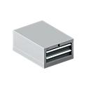 Schäfer Shop Select Armoire à tiroirs 18-27, 2 tiroirs (H 75/75mm), jusqu'à 75 kg, L 411 x P 572 x H 250 mm, gris anthracite/aluminium blanc