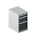 Schäfer Shop Select Armoire à tiroirs 18-27, 3 tiroirs (H 100/200/300mm), jusqu'à 200 kg, L 411 x P 572 x H 700 mm, gris anthracite/aluminium blanc