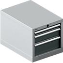 Schäfer Shop Select Armoire à tiroirs 18-27, 3 tiroirs (H 50/100/150mm), jusqu'à 200 kg, L 411 x P 572 x H 400 mm, gris anthracite/aluminium blanc