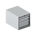 Schäfer Shop Select Armoire à tiroirs 18-27, 3 tiroirs (H 50/100/150mm), jusqu'à 75 kg, L 411 x P 572 x H 400 mm, aluminium blanc/aluminium blanc