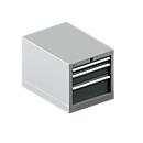 Schäfer Shop Select Armoire à tiroirs 18-27, 3 tiroirs (H 50/100/150mm), jusqu'à 75 kg, L 411 x P 572 x H 400 mm, gris anthracite/aluminium blanc