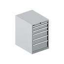 Schäfer Shop Select Armoire à tiroirs 27-36 SSI SCHÄFER, 6 tiroirs, jusqu'à 75 kg, l. 564 x P 725 x H 850 mm, alu blanc/alu blanc