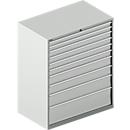 Schäfer Shop Select Armoire à tiroirs 64-36, 10 tiroirs, jusqu'à 200 kg, L 1193 x P 725 x H 1450 mm, gris clair