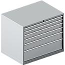 Schäfer Shop Select Armoire à tiroirs 64-36, 7 tiroirs, jusqu'à 200 kg, L 1193 x P 725 x H 1000 mm, aluminium blanc