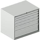 Schäfer Shop Select Armoire à tiroirs 64-36, 7 tiroirs, jusqu'à 200 kg, L 1193 x P 725 x H 1000 mm, gris clair