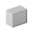 Schäfer Shop Select Armoire à tiroirs 64-36, 7 tiroirs, jusqu'à 75 kg, l. 1193 x P 725 x H 1000 mm, alu blanc