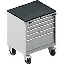 Schäfer Shop Select Armoire à tiroirs avec roulettes WSK 18-27, 4 tiroirs, jusqu'à 200 kg, L 411 x P 572 x H 770 mm, aluminium blanc/aluminium blanc