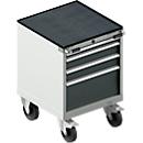 Schäfer Shop Select Armoire à tiroirs avec roulettes WSK 18-27, 4 tiroirs, jusqu'à 75 kg, L 411 x P 572 x H 770 mm, gris anthracite/gris clair