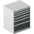 Schäfer Shop Select Armoire à tiroirs SCHÄFER 36-27, 6 tiroirs, jusqu'à 200 kg, L 717 x P 572 x H 850 mm, gris clair/gris anthracite