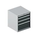 Schäfer Shop Select Armoire à tiroirs SCHÄFER 36-36, 4 tiroirs, jusqu'à 200 kg, L 717 x P 725 x H 800 mm, blanc aluminium/gris anthracite