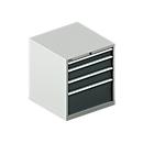 Schäfer Shop Select Armoire à tiroirs SCHÄFER 36-36, 4 tiroirs, jusqu'à 200 kg, L 717 x P 725 x H 800 mm, gris clair/gris anthracite