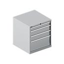Schäfer Shop Select Armoire à tiroirs SCHÄFER 36-36, 4 tiroirs, jusqu'à 75 kg, l. 717 x P 725 x H 800 mm, alu blanc