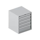 Schäfer Shop Select Armoire à tiroirs SCHÄFER 36-36, 5 tiroirs, jusqu'à 200 kg, L 717 x P 725 x H 850 mm, aluminium blanc