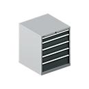 Schäfer Shop Select Armoire à tiroirs SCHÄFER 36-36, 5 tiroirs, jusqu'à 75 kg, l. 717 x P 725 x H 850 mm, alu blanc/gris anthracite,