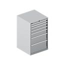Schäfer Shop Select Armoire à tiroirs SCHÄFER 36-36, 7 tiroirs, jusqu'à 75 kg, l. 717 x P 725 x H 1150 mm, alu blanc