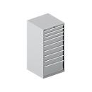 Schäfer Shop Select Armoire à tiroirs SCHÄFER 36-36, 9 tiroirs, jusqu'à 75 kg, l. 717 x P 725 x H 1450 mm, alu blanc
