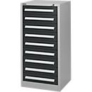 Schäfer Shop Select Armoire à tiroirs SF 90, 9 tiroirs, aluminium blanc RAL 9006 gris anthracite RAL 7016