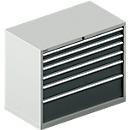 Schäfer Shop Select Armoire à tiroirs WSK 54-36, acier, 6 tiroirs, jusqu'à 200 kg, L 1023 x P 725 x H 1000 mm, gris clair/gris anthracite