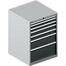Schäfer Shop Select Armoire à tiroirs WSK 54-36, acier, 7 tiroirs, jusqu'à 200 kg, L 1023 x P 725 x H 1000 mm, aluminium blanc/gris anthracite