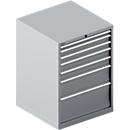 Schäfer Shop Select Armoire à tiroirs WSK 54-36, acier, 7 tiroirs, jusqu'à 200 kg, L 1023 x P 725 x H 1000 mm, blanc-aluminium/blanc-aluminium
