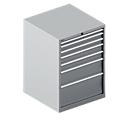 Schäfer Shop Select Armoire à tiroirs WSK 54-36, acier, 7 tiroirs, jusqu'à 75 kg, L 1023 x P 725 x H 1000 mm, aluminium blanc/aluminium blanc