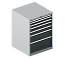 Schäfer Shop Select Armoire à tiroirs WSK 54-36, acier, 7 tiroirs, jusqu'à 75 kg, L 1023 x P 725 x H 1000 mm, aluminium blanc/gris anthracite