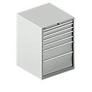 Schäfer Shop Select Armoire à tiroirs WSK 54-36, acier, 7 tiroirs, jusqu'à 75 kg, L 1023 x P 725 x H 1000 mm, gris clair/gris clair