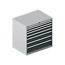 Schäfer Shop Select Armoire à tiroirs WSK 54-36, acier, 8 tiroirs, jusqu'à 75 kg, L 1023 x P 725 x H 1000 mm, blanc aluminium gris anthracite