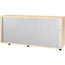 Schäfer Shop Select Armoire à volet roulant transversal, bois, 2 tablettes, L 1600 mm x P 421 x H 750 mm, érable