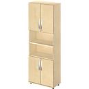 Schäfer Shop Select Armoire combinée LOGIN, 2 hauteurs de classeur supérieures et inférieures avec porte, étagère intermédiaire, l. 800 x P 420 x H 2196 mm, coloris érable/coloris érable 