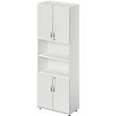 Schäfer Shop Select Armoire combinée LOGIN, 2 hauteurs de classeur supérieures et inférieures avec porte, étagère intermédiaire, l. 800 x P 420 x H 2196 mm, gris clair/gris clair 