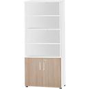 Schäfer Shop Select Armoire combinée SET UP, 6 HC, L 800 x P 420 x H 2240 mm, blanc/chêne