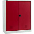 Schäfer Shop Select Armoire d'environnement, L 1200 x P 500 x H 1585 mm, 3 bacs de 23 litres, gris clair/rouge rubis