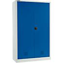 Schäfer Shop Select Armoire d'environnement, L 1200 x P 500 x H 1935 mm, 4 bacs de 23 litres, gris clair/bleu gentiane