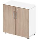 Schäfer Shop Select Armoire LOGIN, 2 hauteurs de classeurs, L 800 x P 420 x H 788 mm, blanc/chêne