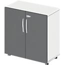 Schäfer Shop Select Armoire LOGIN, 2 hauteurs de classeurs, L 800 x P 420 x H 788 mm, blanc/graphite