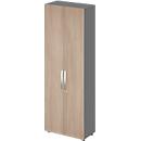 Schäfer Shop Select Armoire LOGIN, 6 hauteurs de classeurs, L 800 x P 420 x H 2240 mm,graphite/chêne