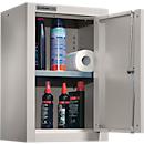 Schäfer Shop Select Armoire murale, à une porte, avec étagère intermédiaire, L 400 x P 320 x H 600 mm, acier, aluminium blanc/aluminium blanc